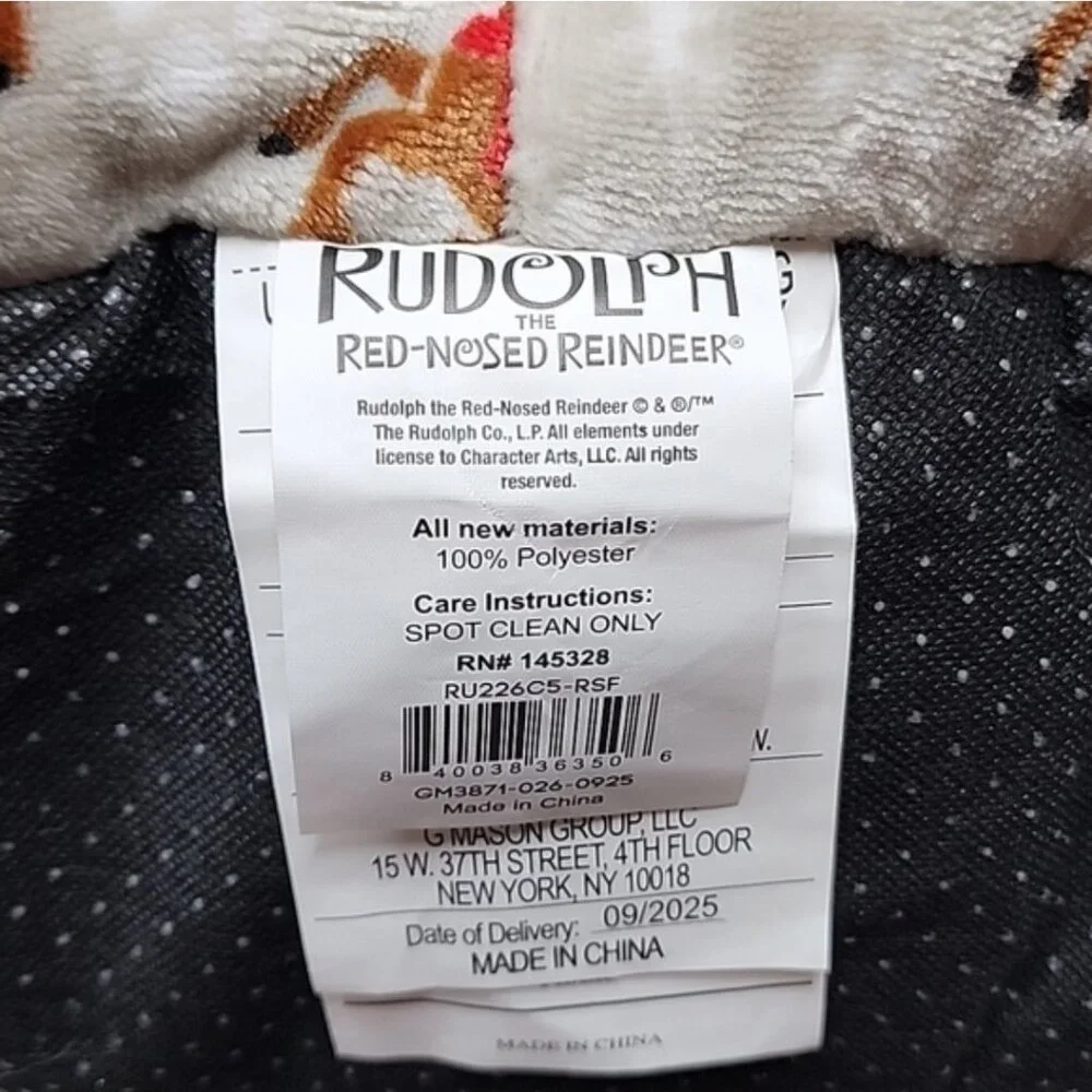 Offical Rudolph The Red Nosed Reindeer Pet Cat Dog Bed NWT Grey White Brown Red